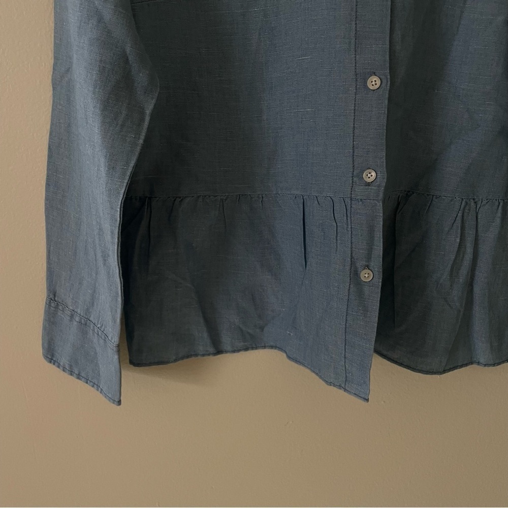 J. Crew Blue Button-Up Top - Picture 4 of 7